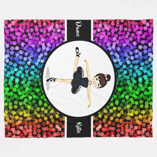 Ballerina Giro - Blume im Tessin Fleecedecke (Vorderseite (Horizontal))