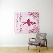 Ballerina Glitter Happy Birthday Tapestry Wandteppich (Beispiel (Horizontal))