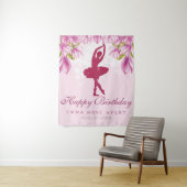 Ballerina Glitter Happy Birthday Tapestry Wandteppich (Beispiel)