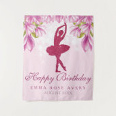 Ballerina Glitter Happy Birthday Tapestry Wandteppich (Vorderseite)