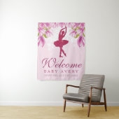 Ballerina Glitzer Begrüßungsbabydusche Wandteppich (Beispiel)