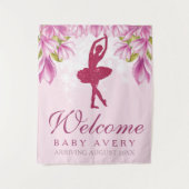 Ballerina Glitzer Begrüßungsbabydusche Wandteppich (Vorderseite)