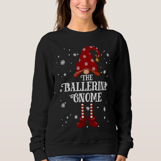 Ballerina Gnome Family Matching Group Christmas Sweatshirt (Vorderseite)