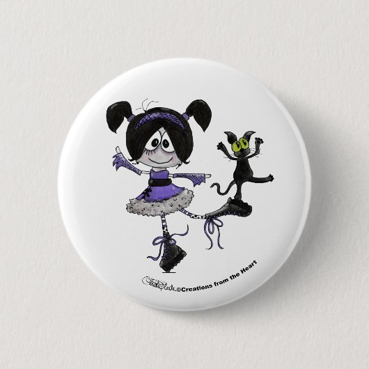 Ballerina Goth Style Button (Vorderseite)