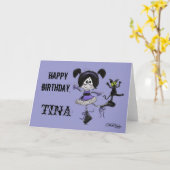 Ballerina Goth Style Karte (Gelbe Blume)