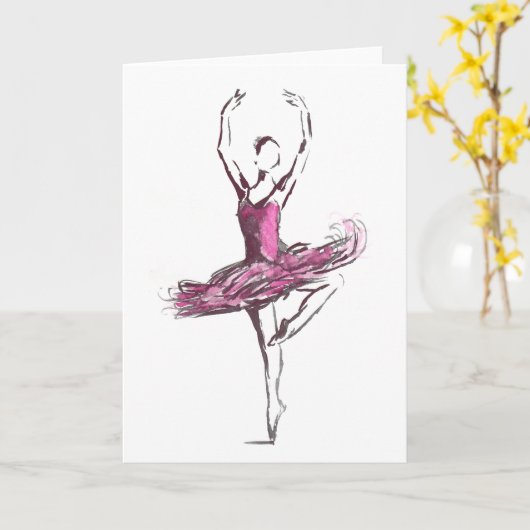 Ballerina-Gruß-Karte Karte (Gelbe Blume)