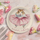 Ballerina Hamster Girl Birthday Pappteller