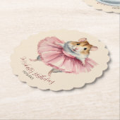 Ballerina Hamster Girl Birthday Untersetzer (angewinkelt)