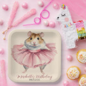 Ballerina Hamster Girl Birthday Vielen Dank Pappteller (Party)