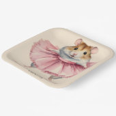Ballerina Hamster Girl Birthday Vielen Dank Pappteller (Gewinkelt)