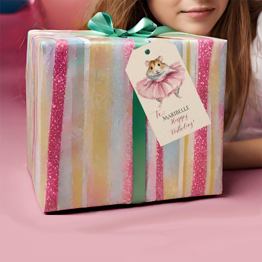 Ballerina Hamster Girls Geburtstag Geschenkanhänger