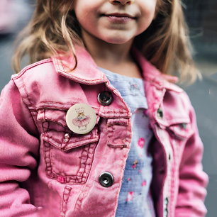 Ballerina Hamster Girls Geburtstag Personalisiert Button