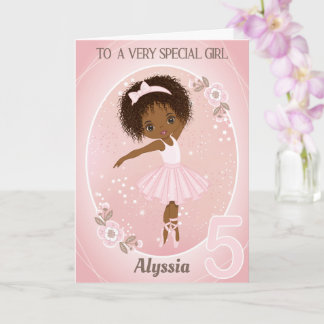 Ballerina Happy Birthday Card | 5 Jahre altes Mädc Karte