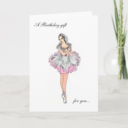 Ballerina Happy Birthday Card Karte (Vorderseite)