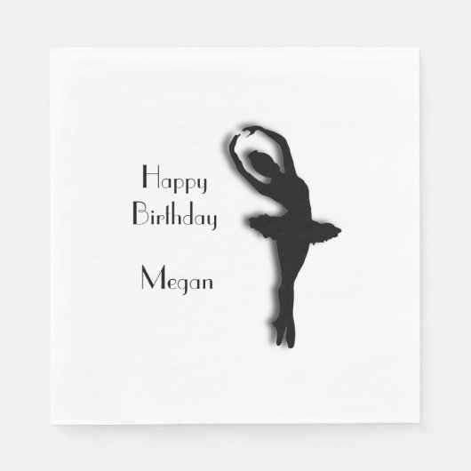 Ballerina Happy Birthday Serviette (Vorderseite)
