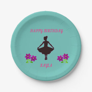 Ballerina Happy Geburtstagsfloral Pappteller