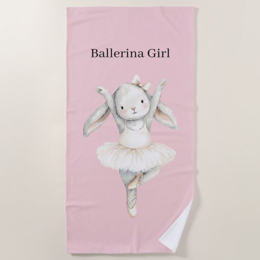 Ballerina-Häschen im Tutu Strandtuch (Vorderseite)