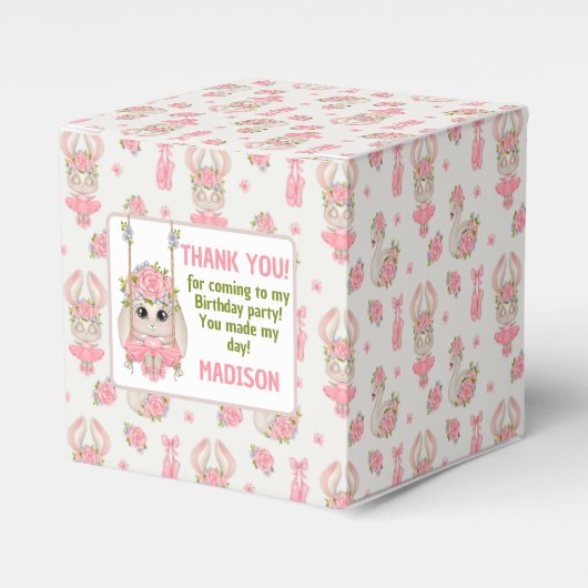 Ballerina-Hasen-Pastellpink-Mädchen Geschenkschachtel (Vorderseite)