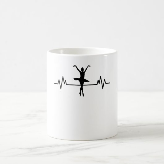 Ballerina Heartbeat Design Fun Classic Ballet Gesc Kaffeetasse (Mittel)