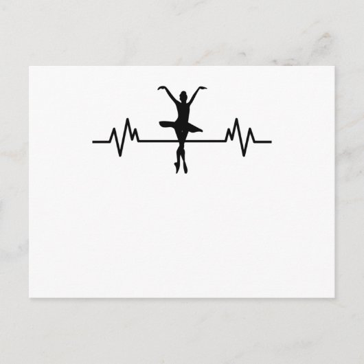 Ballerina Heartbeat Design Fun Classic Ballet Gesc Postkarte (Vorderseite)