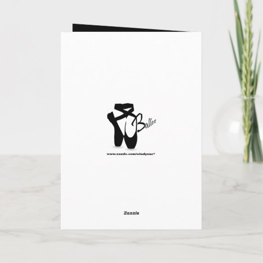 Ballerina Herzlichen Glückwunsch Pointe Shoes Karte (Rückseite)