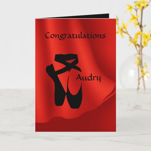 Ballerina Herzlichen Glückwunsch Pointe Shoes Karte (Gelbe Blume)