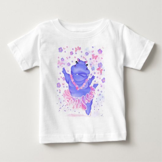 Ballerina Hippo Ballett Tänzer Funny Baby T - Shir Baby T-shirt (Vorderseite)