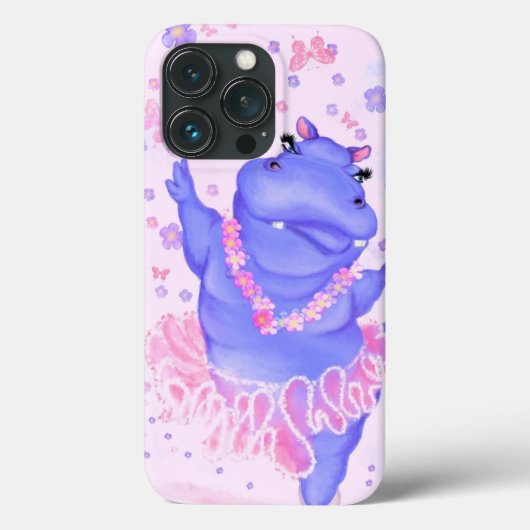 Ballerina Hippo Balletttänzer Funny iPhone Case (Rückseite)