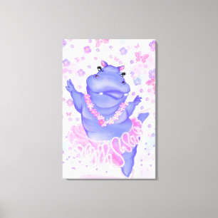 Ballerina Hippo Canvas Print Ballet Dancer Leinwanddruck