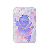 Ballerina Hippo Funny Bath Mat Happy Ballet Dancer Badematte (Vorderseite Vertikal)