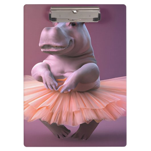 Ballerina Hippo Klemmbrett (Vorderseite)