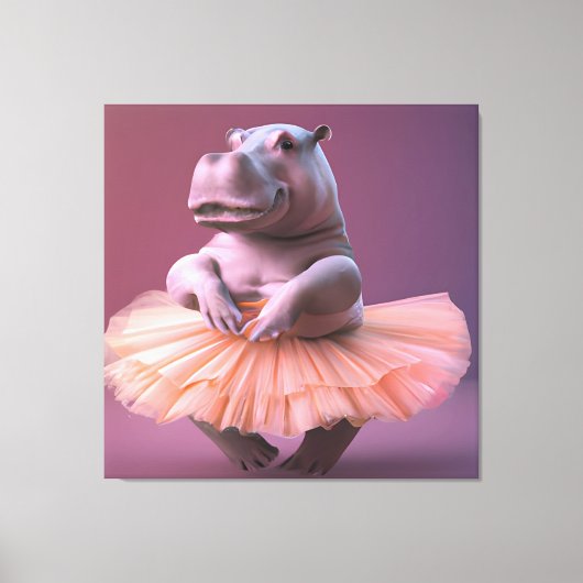 Ballerina Hippo Leinwanddruck (Vorderseite)