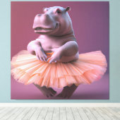 Ballerina Hippo Leinwanddruck (Insitu (Holzboden))
