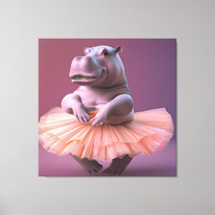 Ballerina Hippo Leinwanddruck