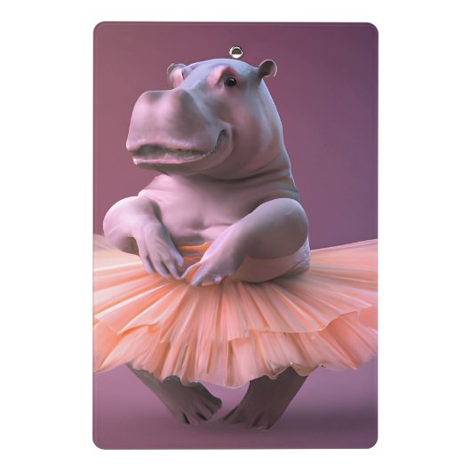 Ballerina Hippo Mini Klemmbrett (Rückseite)
