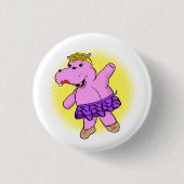 Ballerina Hippo mit Tutu Button (Vorderseite)