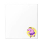 Ballerina Hippo mit Tutu Notizblock (Vorderseite)