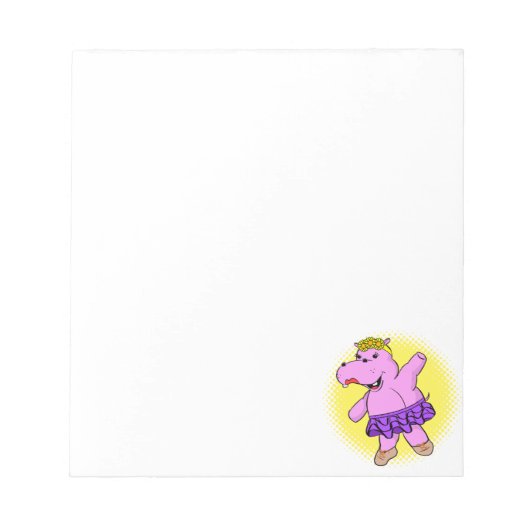 Ballerina Hippo mit Tutu Notizblock (Vorderseite)