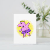 Ballerina Hippo mit Tutu Postkarte (Stehend Vorderseite)
