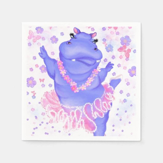 Ballerina Hippo Napkins Serviette (Vorderseite)