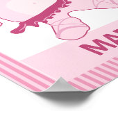 Ballerina Hippo Personalisierte Kunst in Tutu Poster (Ecke)