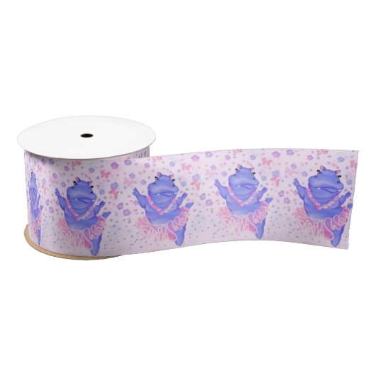 Ballerina Hippo Ribbon Satinband (Spule)
