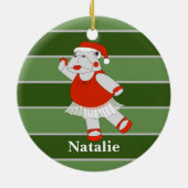 Ballerina Hippo WeihnachtsSpecial Keramik Ornament (Hinten)