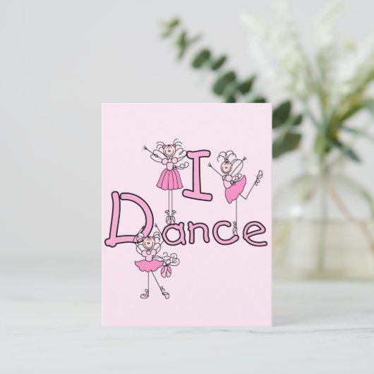 Ballerina I Dance T - Shirt und Geschenke Postkarte (Stehend Vorderseite)