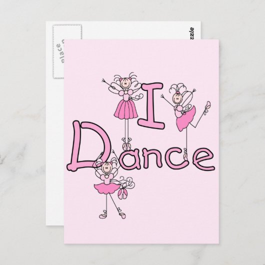 Ballerina I Dance T - Shirt und Geschenke Postkarte (Vorne/Hinten)