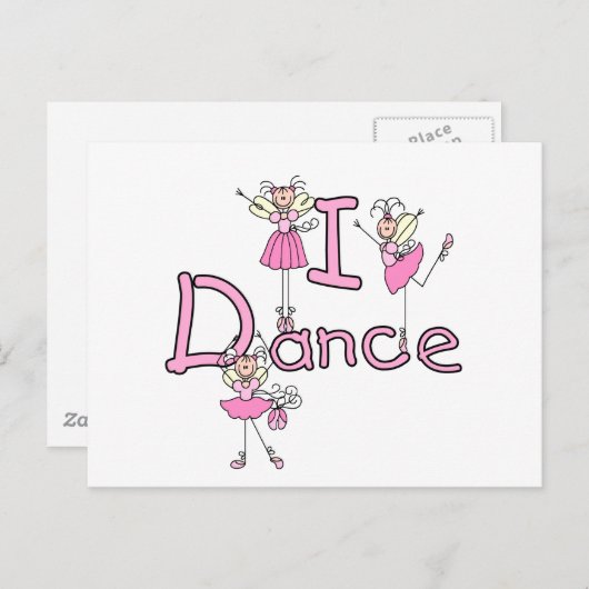 Ballerina I Dance T - Shirt und Geschenke Postkarte (Vorne/Hinten)