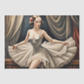 Ballerina im Art Déco-Deco-Deco- Seidenpapier (Vorderseite)