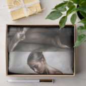 Ballerina im Vintagen Cremefarben-Decoupage Seidenpapier (Geschenk)