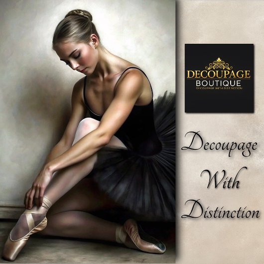 Ballerina im Vintagen Cremefarben-Decoupage Seidenpapier