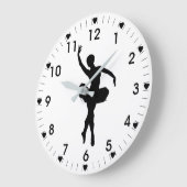 Ballerina im weißen Hintergrund Große Wanduhr (Winkel)